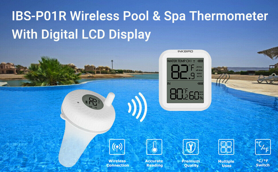Inkbird Wireless Pool Thermometer Floating Outdoor Swimming Pool Pond Waterproof